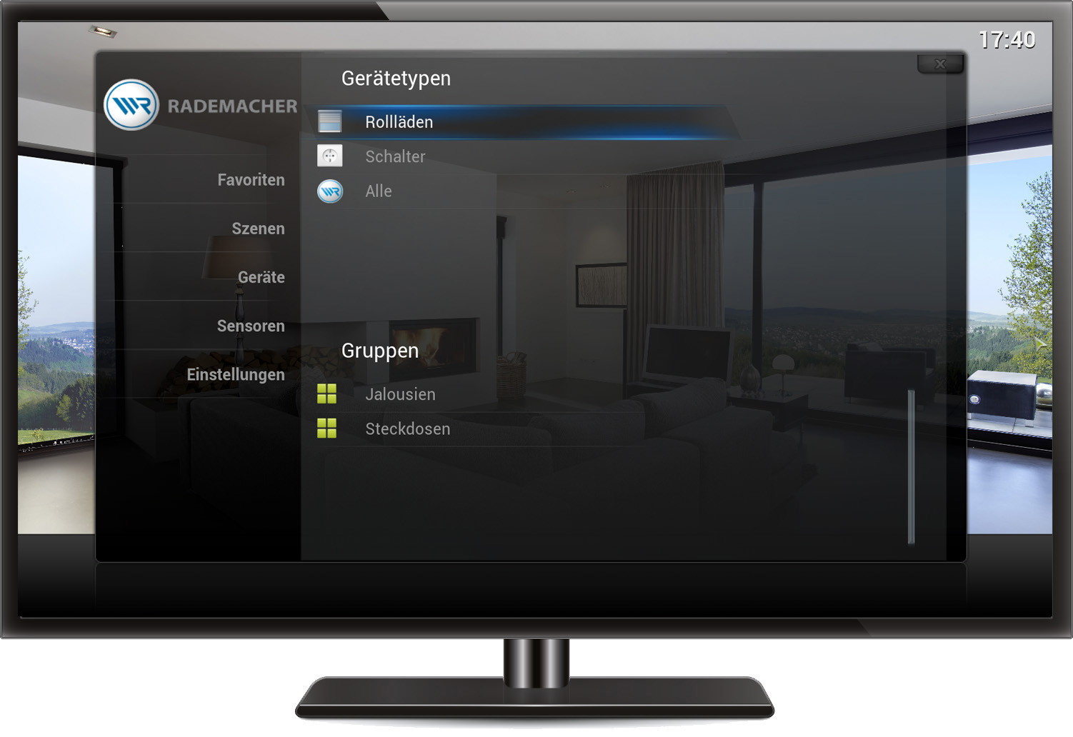 Den HomePilot 2 und die angeschlossenen Haustechnik können Sie auch am TV steuern. 