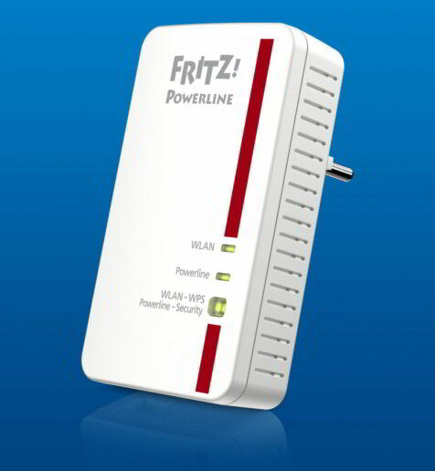 Der AVM Fritz!Powerline 1240E WLAN schickt Daten mit 1.200 Mbit/s über Ihre Stromleitung oder mit 300 Mbit/s über 802.11n-WLAN.