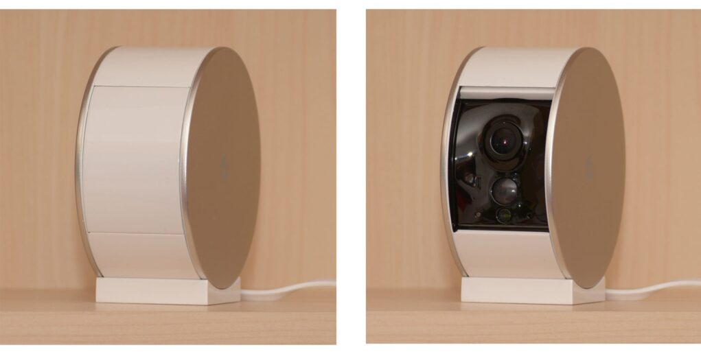 Die Security Camera von Myfox verfügt über eine motorisierte Blende, die Sie per App manuell oder automatisch öffnen und schließen.