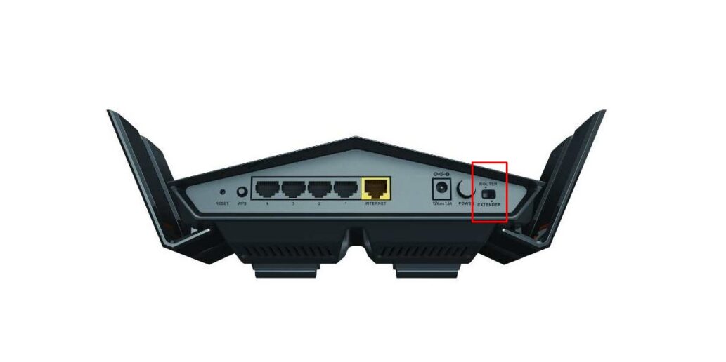 D-Link AC1750: Über den Extender-Schalter lässt sich der EXO-Router mit einem Handgriff in einen Repeater verwandeln. 