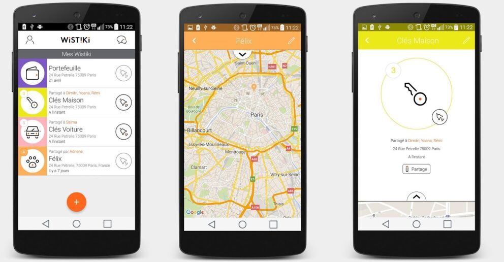 In der App Wistiki by Starck verwalten Sie bis zu 15 voilà und finden die Bluetooth-Tracker über eine Karte wieder.