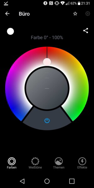 Lifx A60: In der App lassen sich Millionen Farbtöne einstellen. 